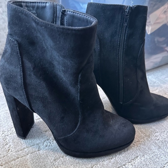 Black Suede Ankle Boots - Picture 1 of 3